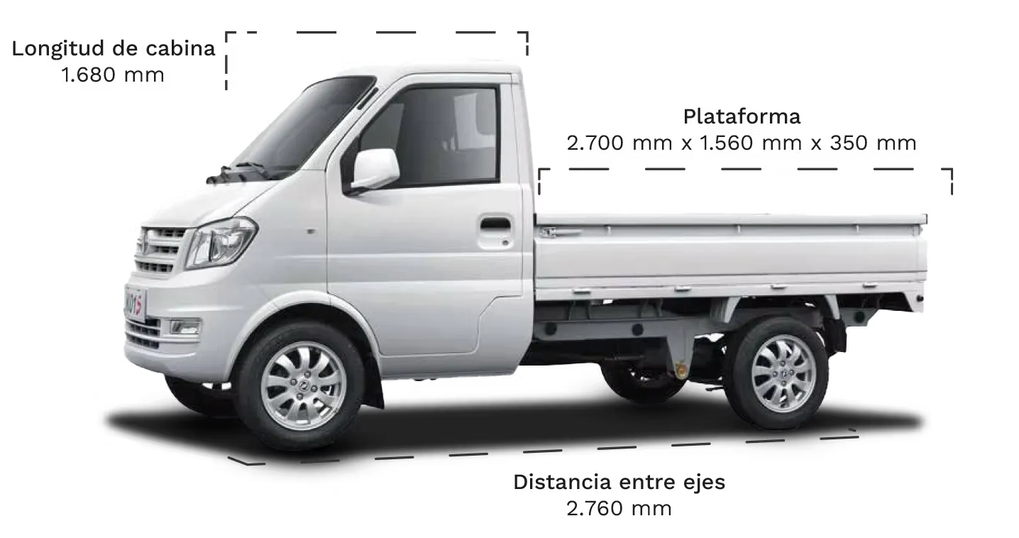 DFSK K01S Pick Up — diagrama de dimensiones