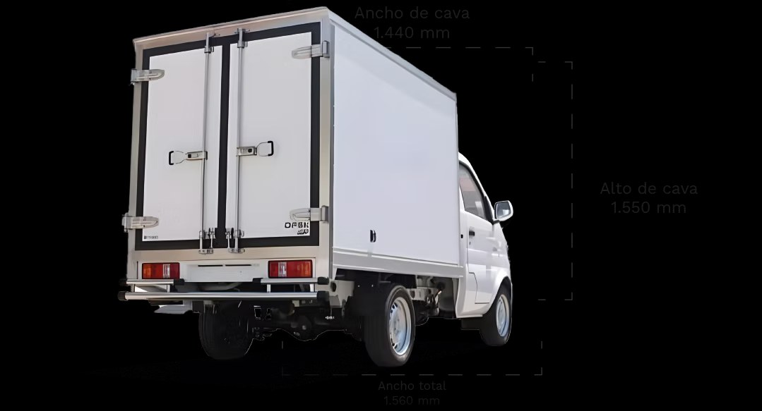 DFSK K01S Refrigerada -18° — diagrama de dimensiones