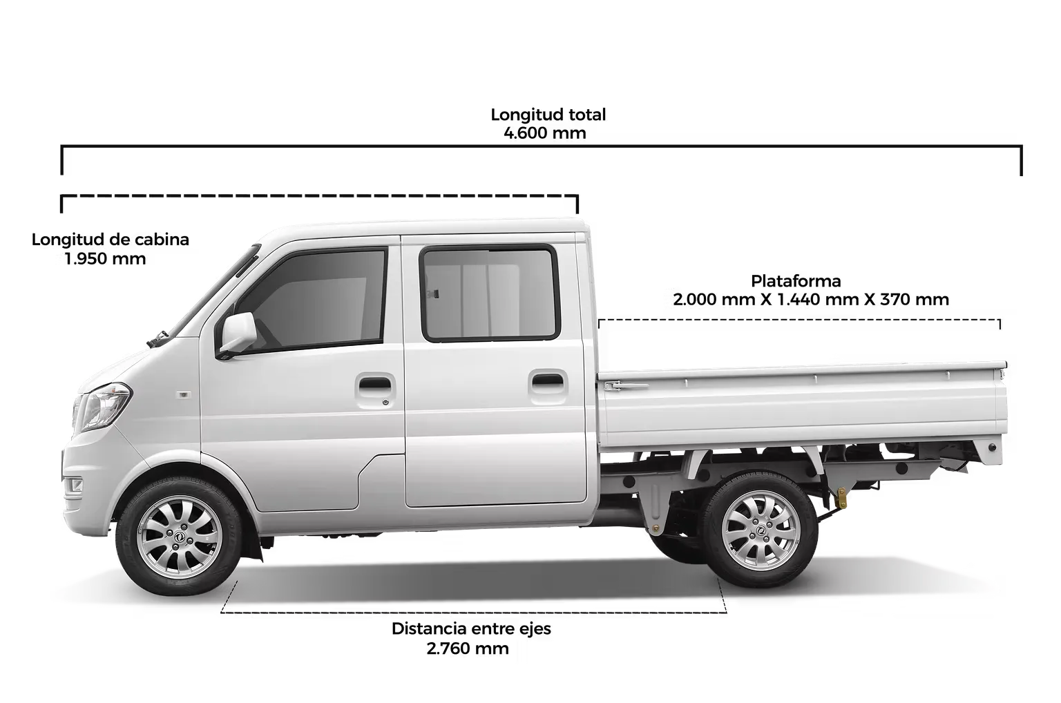 DFSK K02S Pick Up — diagrama de dimensiones